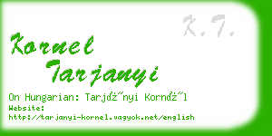 kornel tarjanyi business card